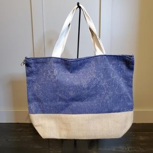 Navy Blue Washed Tote